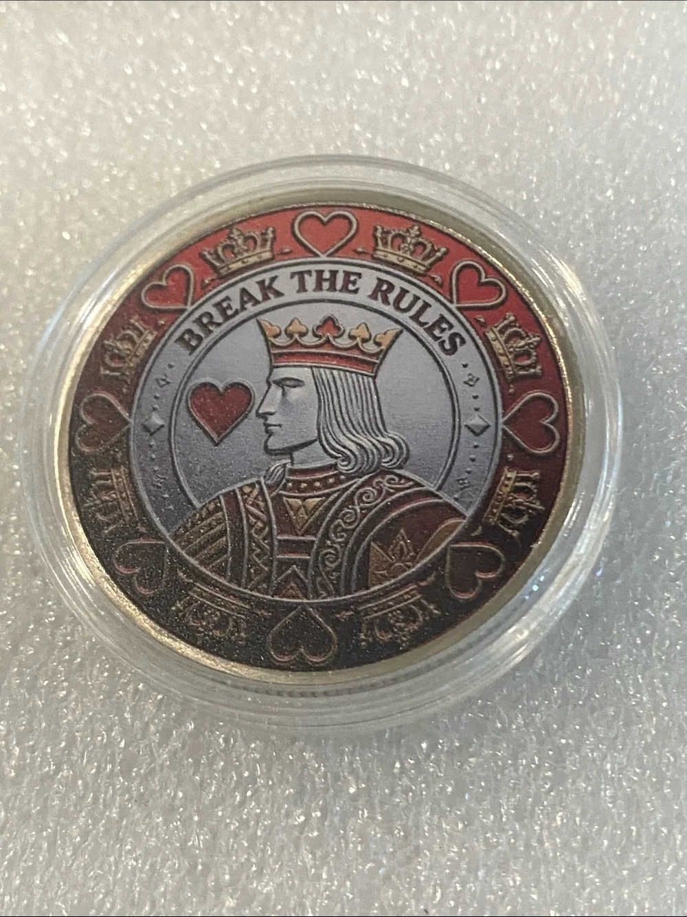 King of Hearts Collector Coin - Red, Gold, Silver